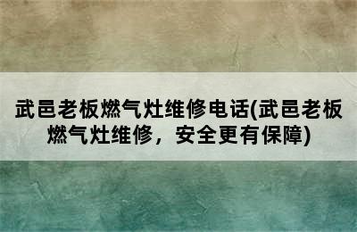 武邑老板燃气灶维修电话(武邑老板燃气灶维修，安全更有保障)