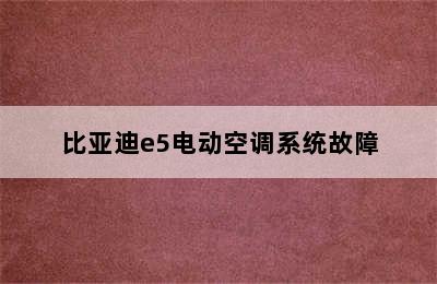 比亚迪e5电动空调系统故障