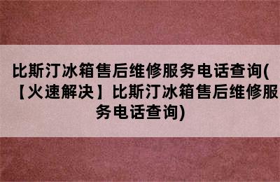 比斯汀冰箱售后维修服务电话查询(【火速解决】比斯汀冰箱售后维修服务电话查询)