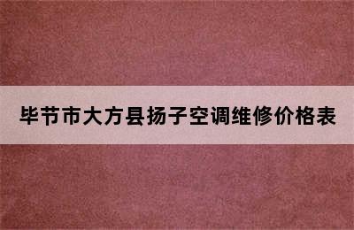 毕节市大方县扬子空调维修价格表