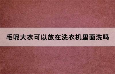 毛呢大衣可以放在洗衣机里面洗吗