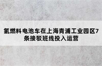 氢燃料电池车在上海青浦工业园区7条接驳班线投入运营