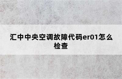 汇中中央空调故障代码er01怎么检查