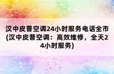 汉中皮普空调24小时服务电话全市(汉中皮普空调：高效维修，全天24小时服务)