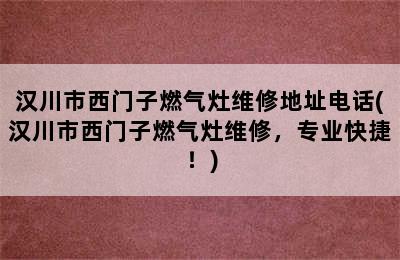 汉川市西门子燃气灶维修地址电话(汉川市西门子燃气灶维修，专业快捷！)