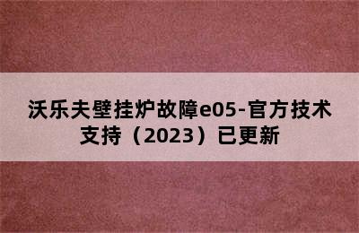 沃乐夫壁挂炉故障e05-官方技术支持（2023）已更新