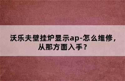 沃乐夫壁挂炉显示ap-怎么维修，从那方面入手？