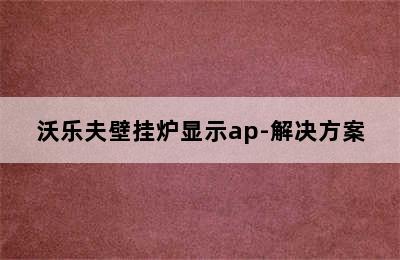 沃乐夫壁挂炉显示ap-解决方案