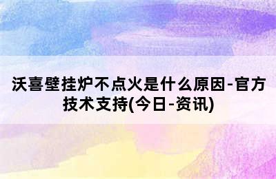 沃喜壁挂炉不点火是什么原因-官方技术支持(今日-资讯)