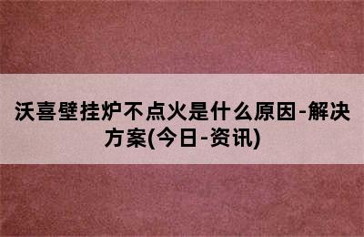 沃喜壁挂炉不点火是什么原因-解决方案(今日-资讯)