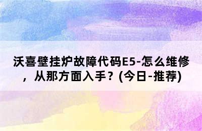 沃喜壁挂炉故障代码E5-怎么维修，从那方面入手？(今日-推荐)