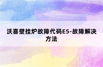 沃喜壁挂炉故障代码E5-故障解决方法