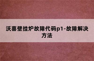 沃喜壁挂炉故障代码p1-故障解决方法