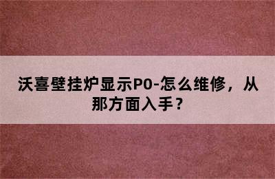 沃喜壁挂炉显示P0-怎么维修，从那方面入手？