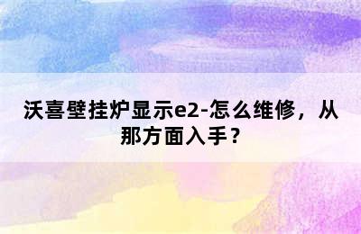 沃喜壁挂炉显示e2-怎么维修，从那方面入手？