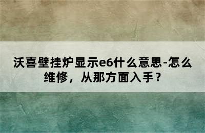 沃喜壁挂炉显示e6什么意思-怎么维修，从那方面入手？