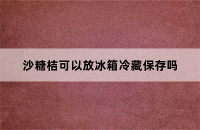 沙糖桔可以放冰箱冷藏保存吗