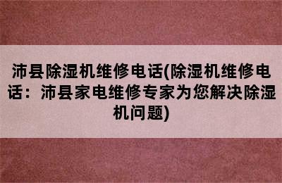 沛县除湿机维修电话(除湿机维修电话：沛县家电维修专家为您解决除湿机问题)