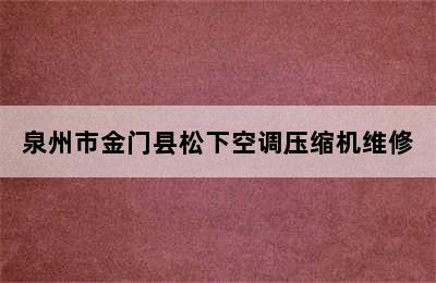 泉州市金门县松下空调压缩机维修