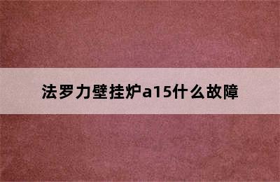 法罗力壁挂炉a15什么故障