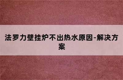 法罗力壁挂炉不出热水原因-解决方案