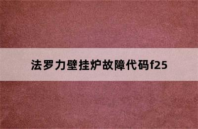 法罗力壁挂炉故障代码f25