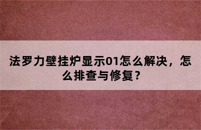 法罗力壁挂炉显示01怎么解决，怎么排查与修复？