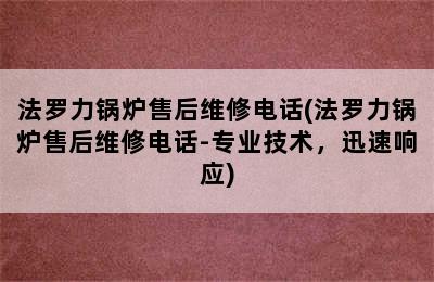 法罗力锅炉售后维修电话(法罗力锅炉售后维修电话-专业技术，迅速响应)