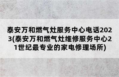 泰安万和燃气灶服务中心电话2023(泰安万和燃气灶维修服务中心21世纪最专业的家电修理场所)