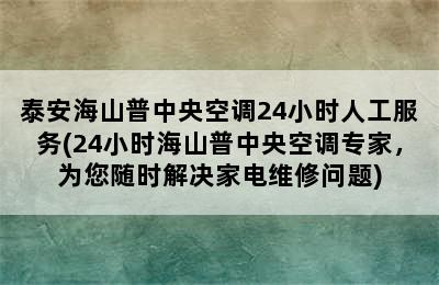 泰安海山普中央空调24小时人工服务(24小时海山普中央空调专家，为您随时解决家电维修问题)