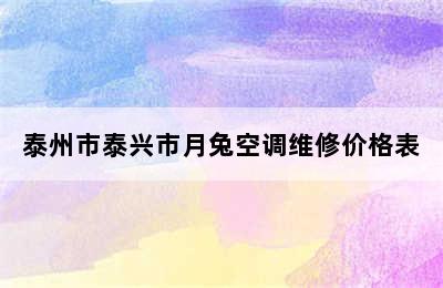 泰州市泰兴市月兔空调维修价格表