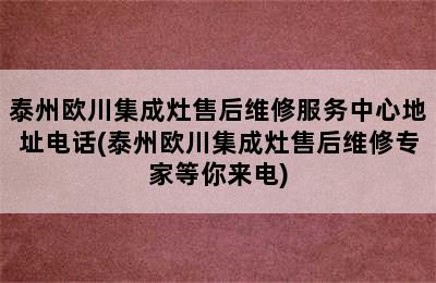 泰州欧川集成灶售后维修服务中心地址电话(泰州欧川集成灶售后维修专家等你来电)