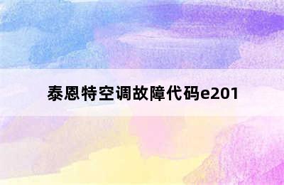 泰恩特空调故障代码e201