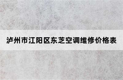 泸州市江阳区东芝空调维修价格表