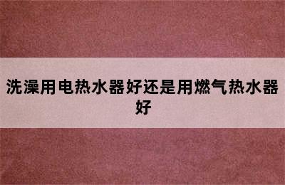 洗澡用电热水器好还是用燃气热水器好