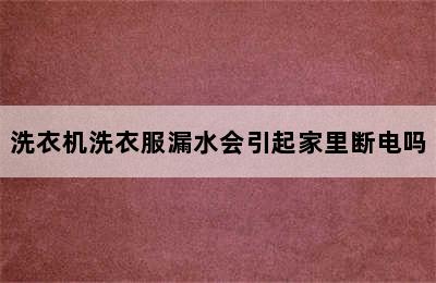 洗衣机洗衣服漏水会引起家里断电吗