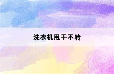 洗衣机甩干不转