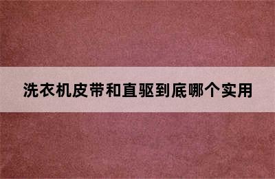 洗衣机皮带和直驱到底哪个实用