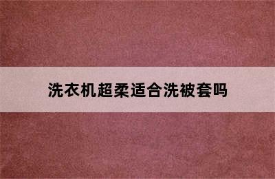 洗衣机超柔适合洗被套吗