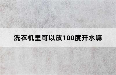 洗衣机里可以放100度开水嘛