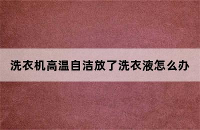 洗衣机高温自洁放了洗衣液怎么办