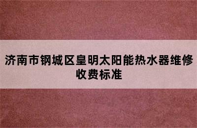 济南市钢城区皇明太阳能热水器维修收费标准