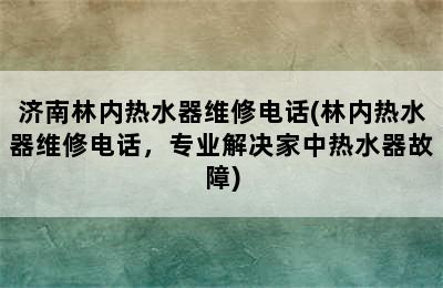 济南林内热水器维修电话(林内热水器维修电话，专业解决家中热水器故障)