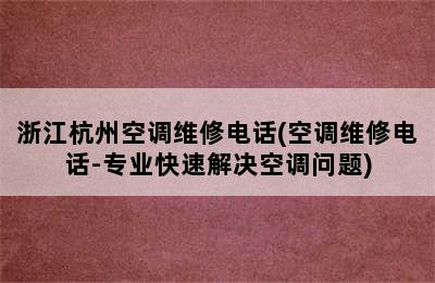 浙江杭州空调维修电话(空调维修电话-专业快速解决空调问题)