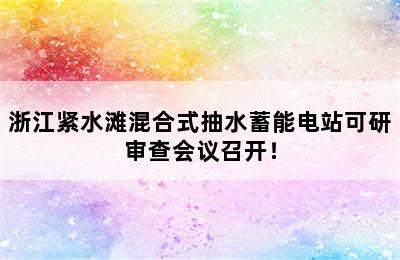 浙江紧水滩混合式抽水蓄能电站可研审查会议召开！