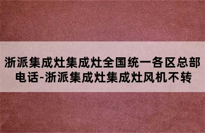 浙派集成灶集成灶全国统一各区总部电话-浙派集成灶集成灶风机不转