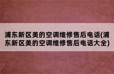 浦东新区美的空调维修售后电话(浦东新区美的空调维修售后电话大全)