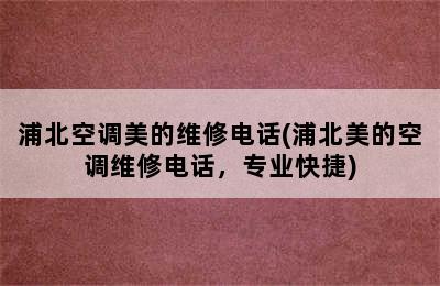 浦北空调美的维修电话(浦北美的空调维修电话，专业快捷)