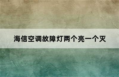 海信空调故障灯两个亮一个灭