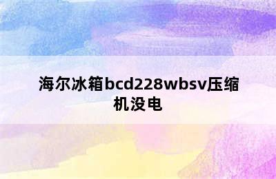 海尔冰箱bcd228wbsv压缩机没电